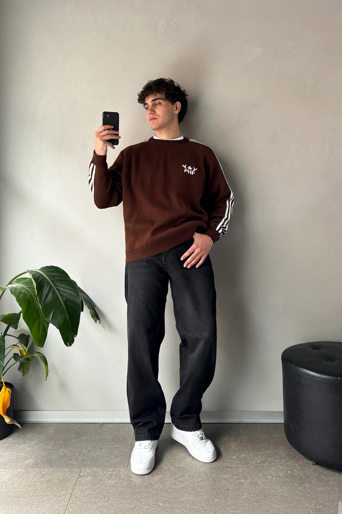Premium Wash Baggy Jeans Black