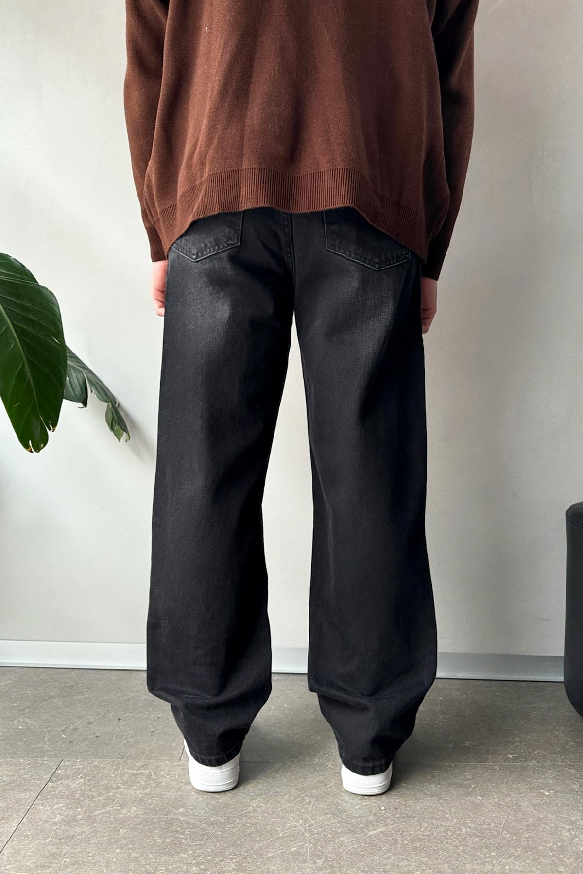 Premium Wash Baggy Jeans Black