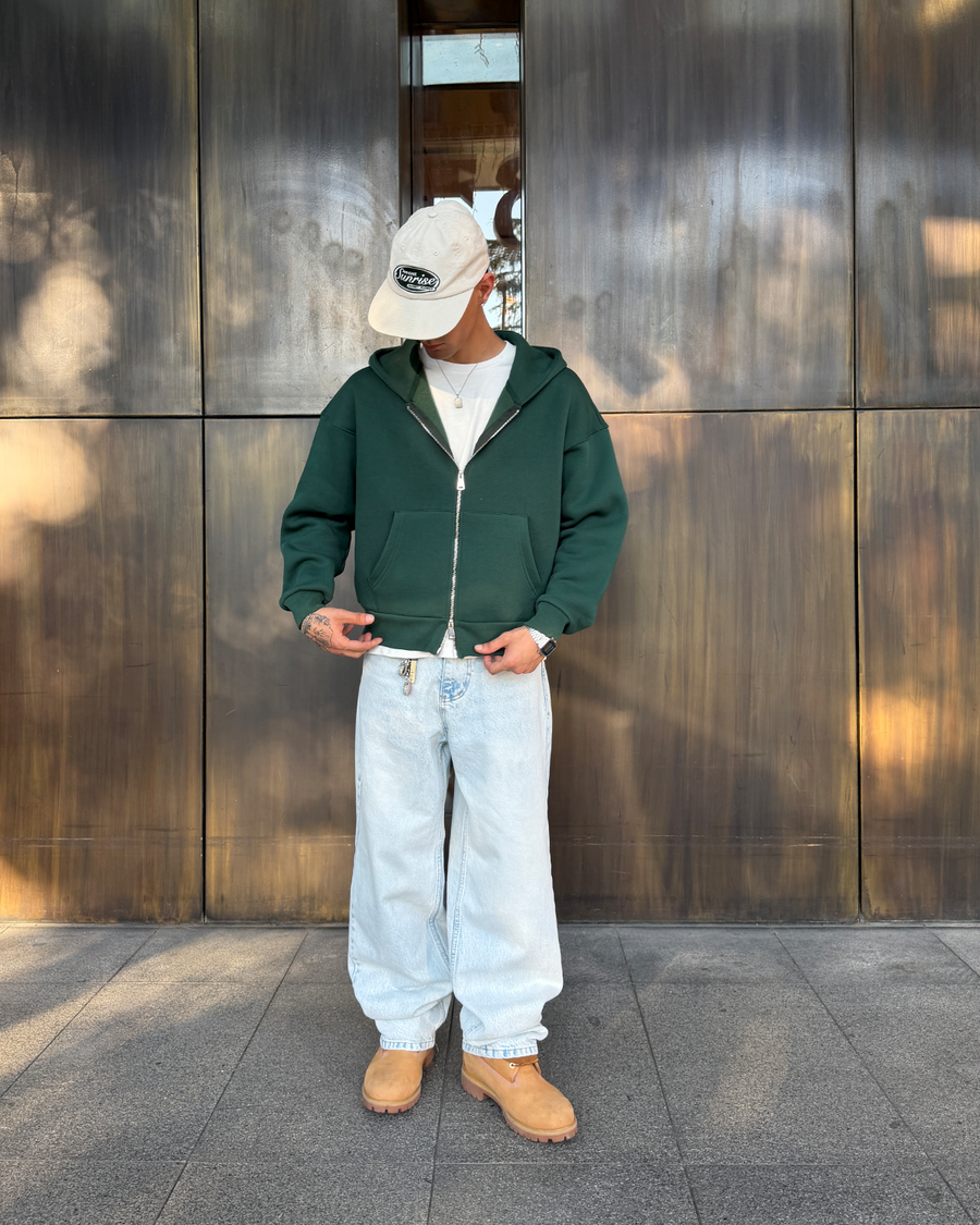Puffer Nepthi Boxy Fit Zippered Hoodie