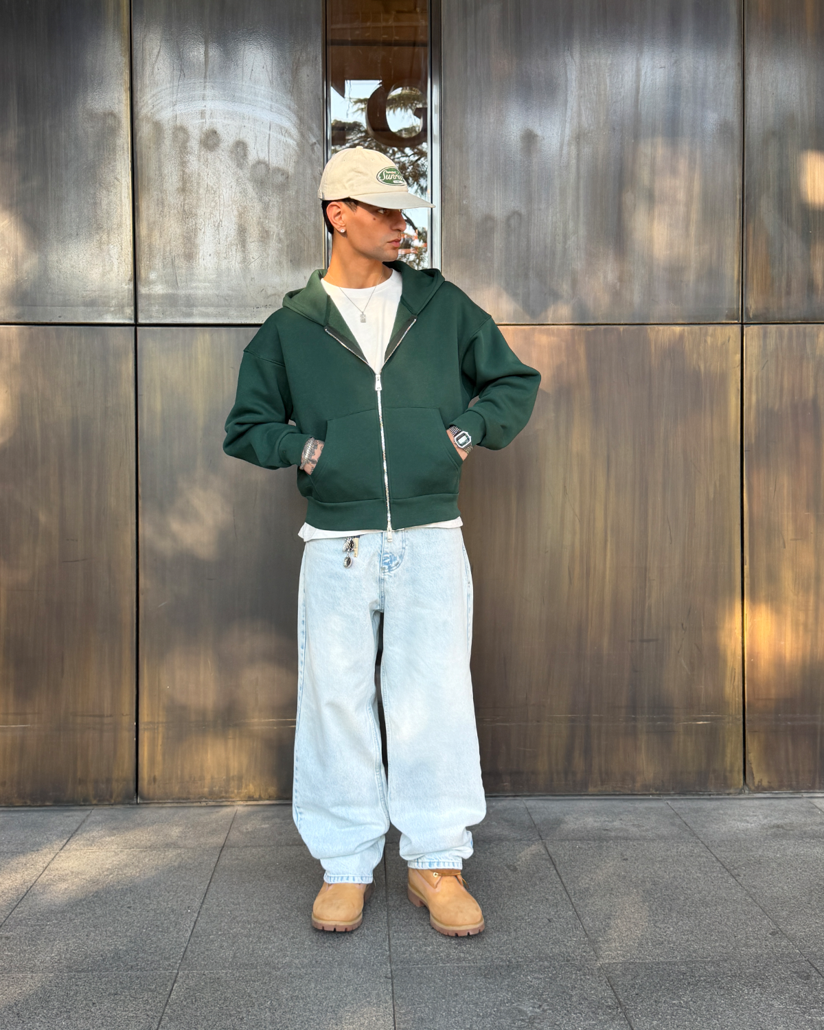 Puffer Nepthi Boxy Fit Zippered Hoodie