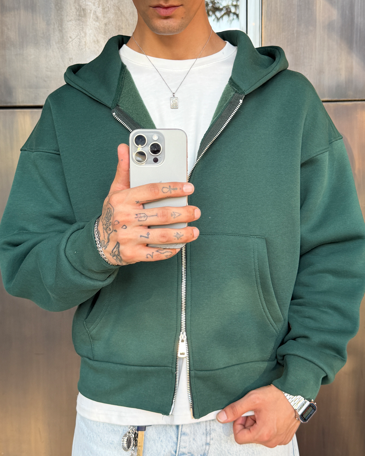 Puffer Nepthi Boxy Fit Zippered Hoodie