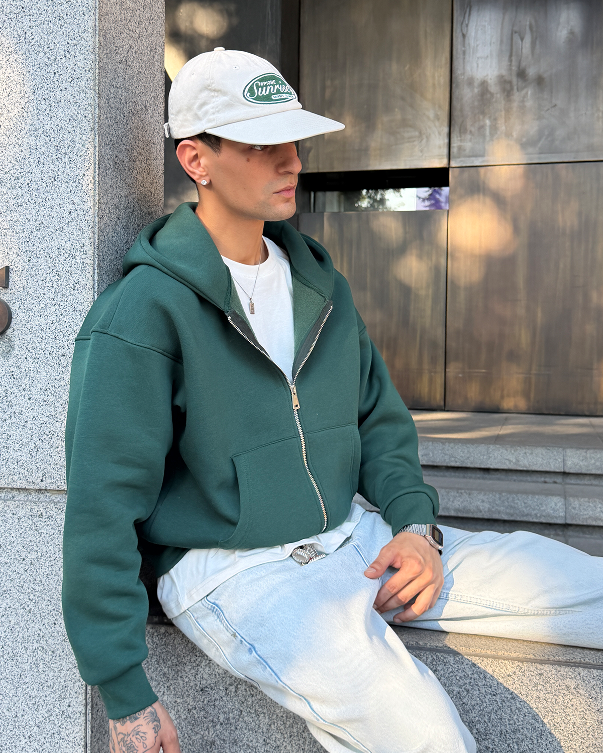 Puffer Nepthi Boxy Fit Zippered Hoodie