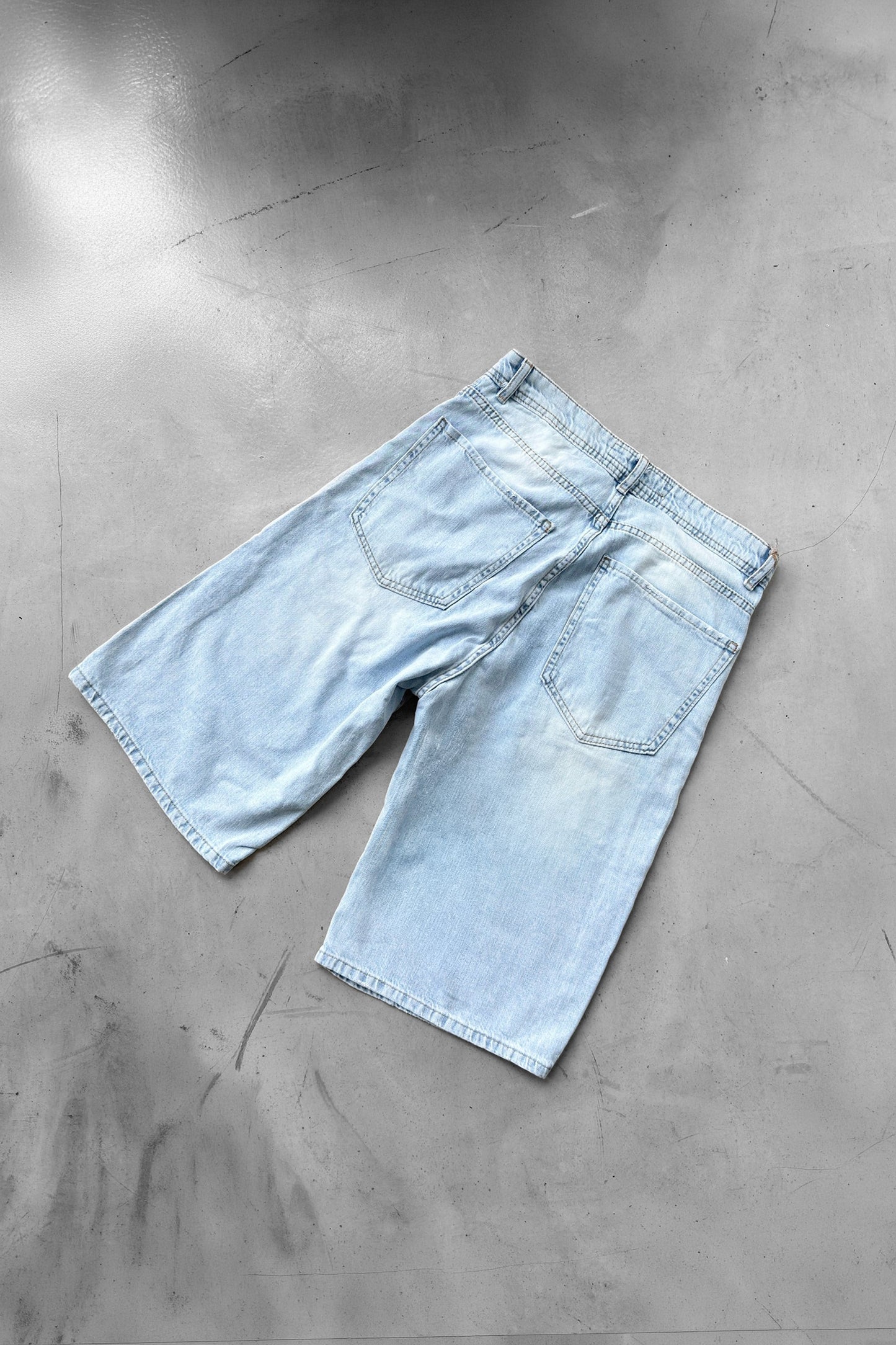 Washed Denim Shorts