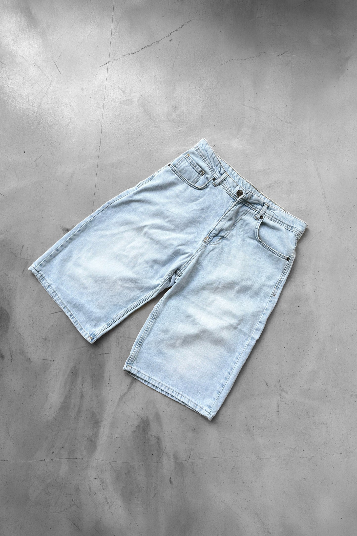 Washed Denim Shorts