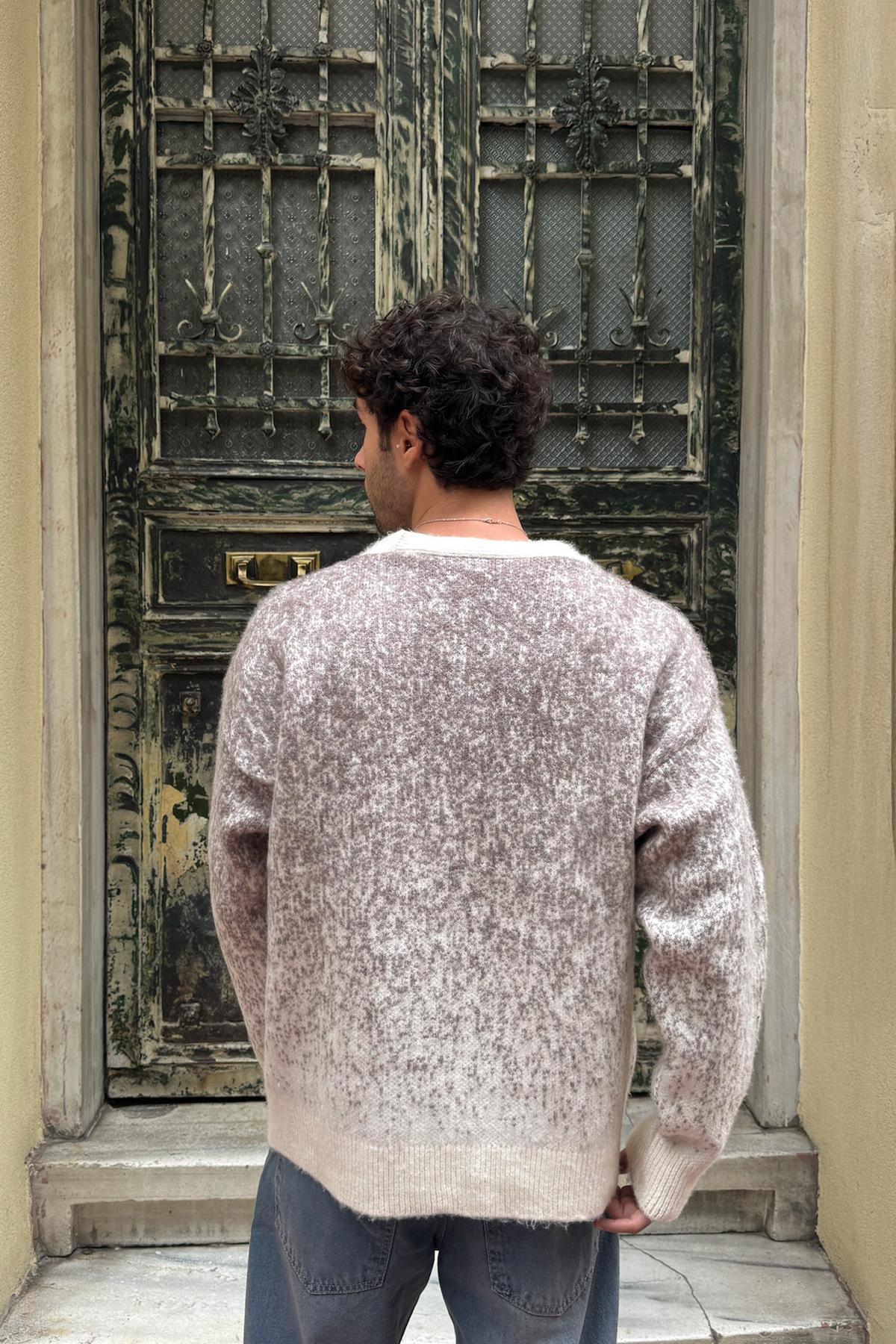 Gradient Knit Cardigan, Beige