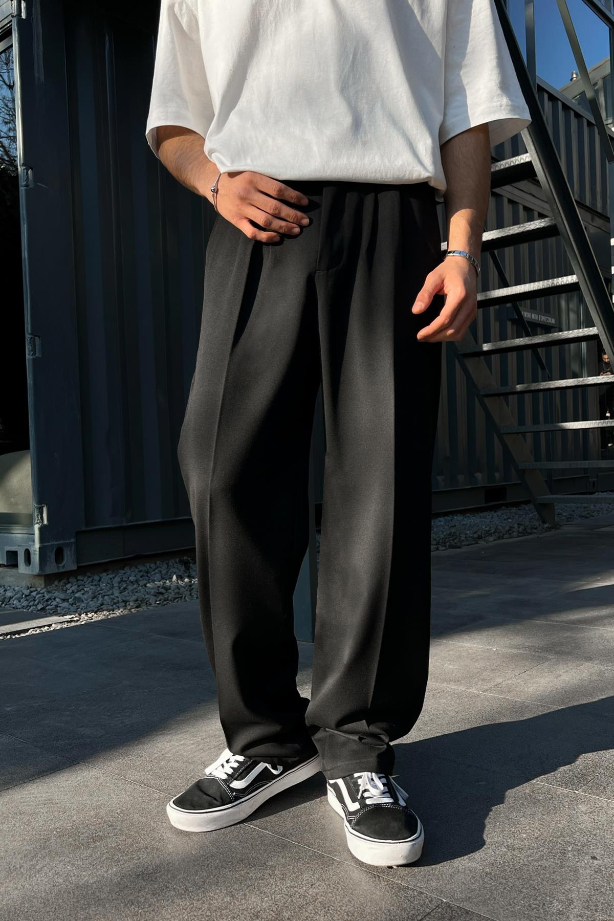 Smart Casual Fabric Trousers Black