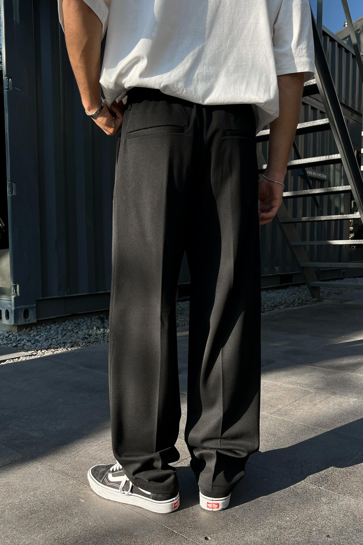 Smart Casual Fabric Trousers Black