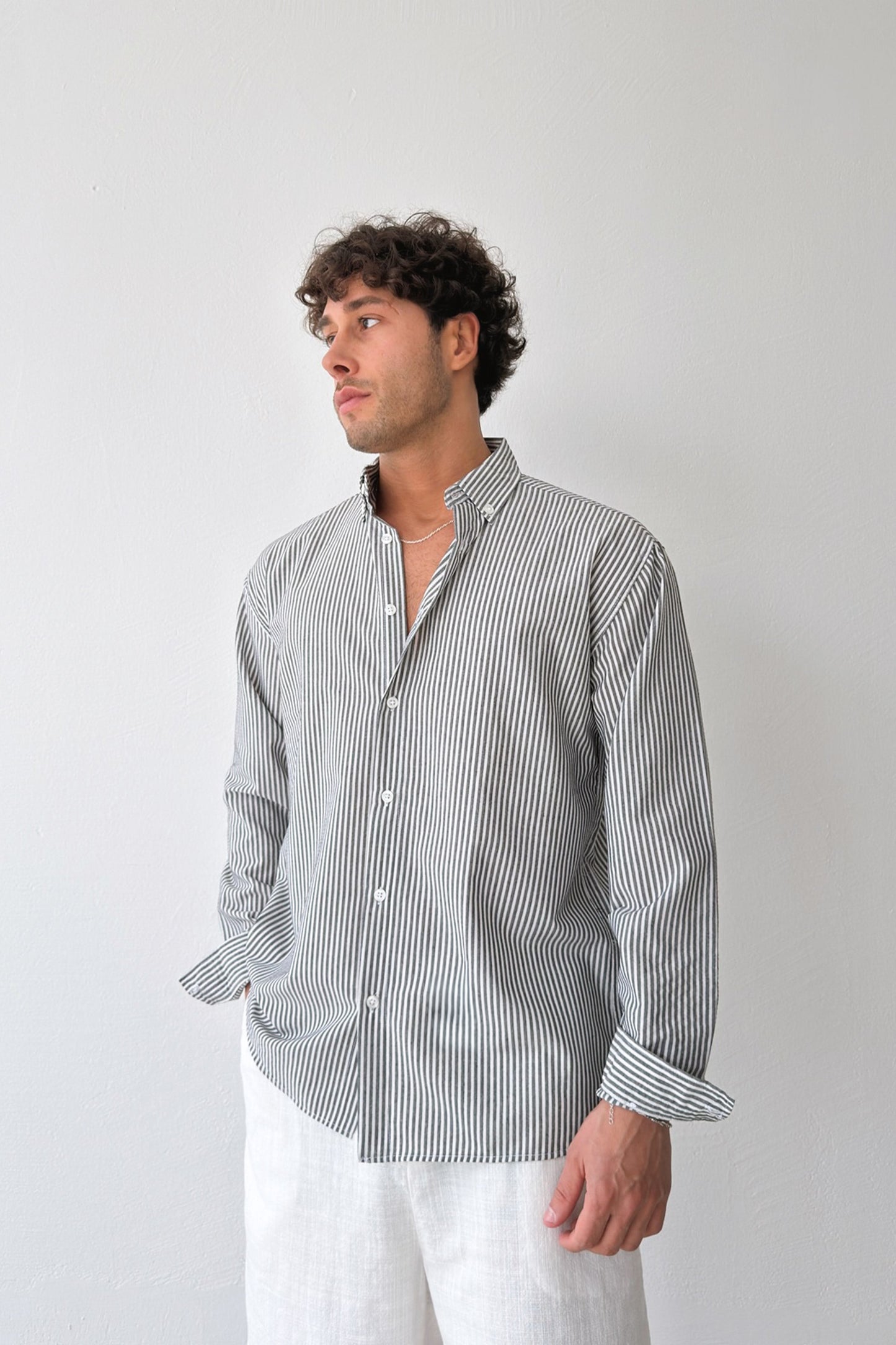 Solar Stripes Black Waffle Striped Shirt