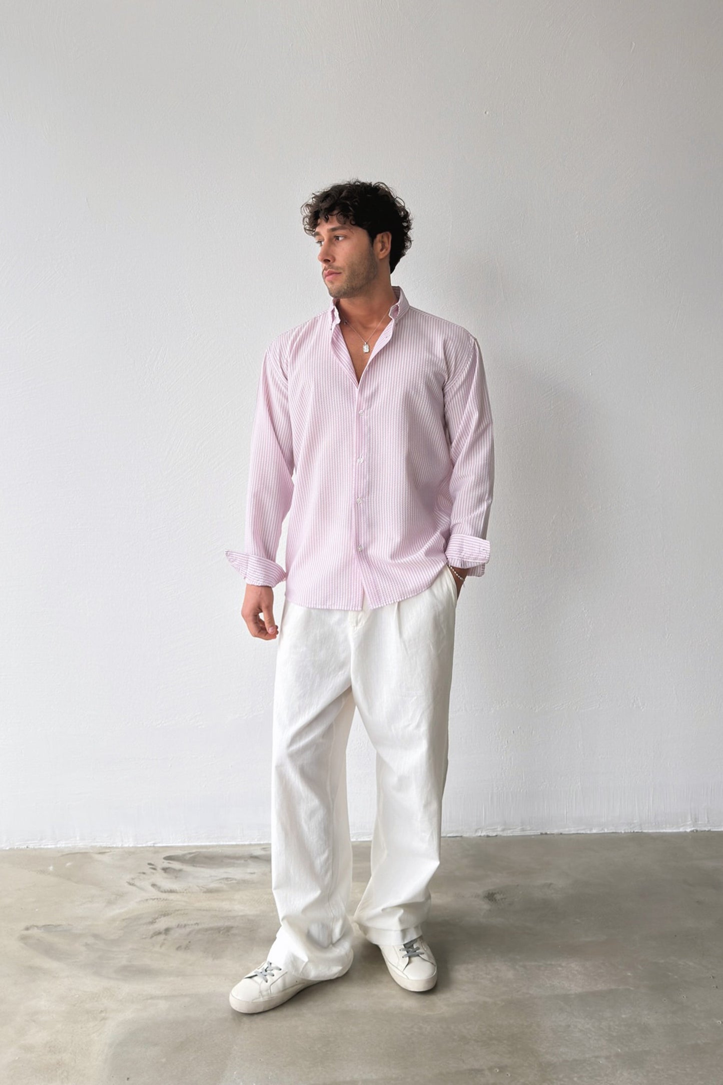 Solar Stripes Pink Waffle Striped Shirt