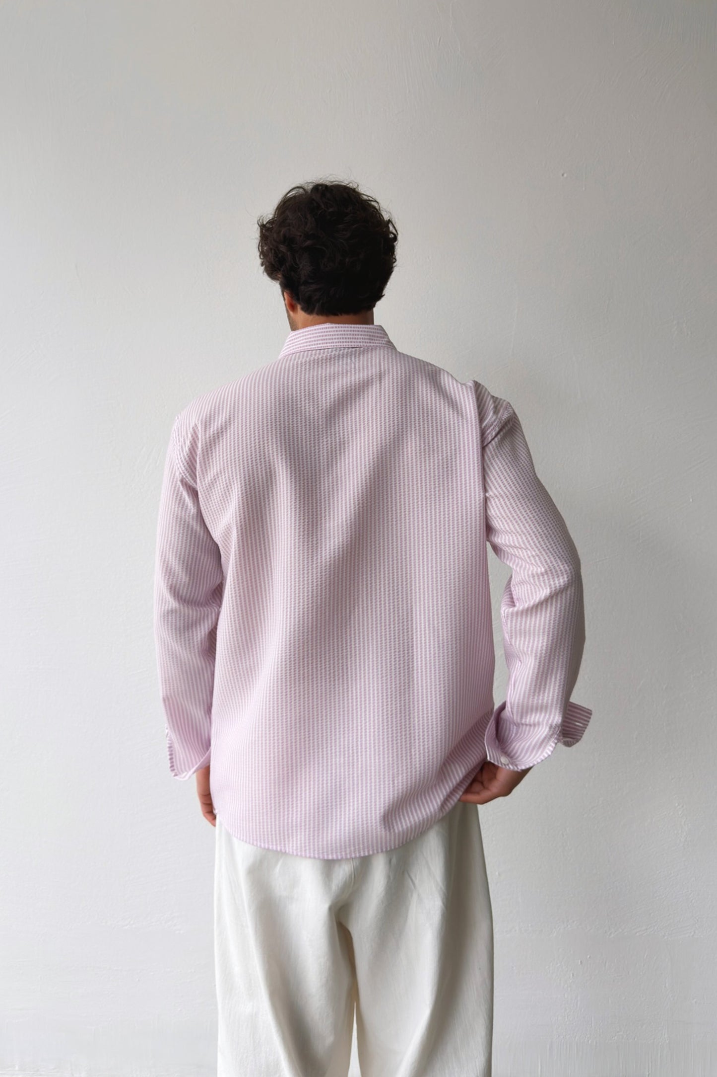 Solar Stripes Pink Waffle Striped Shirt
