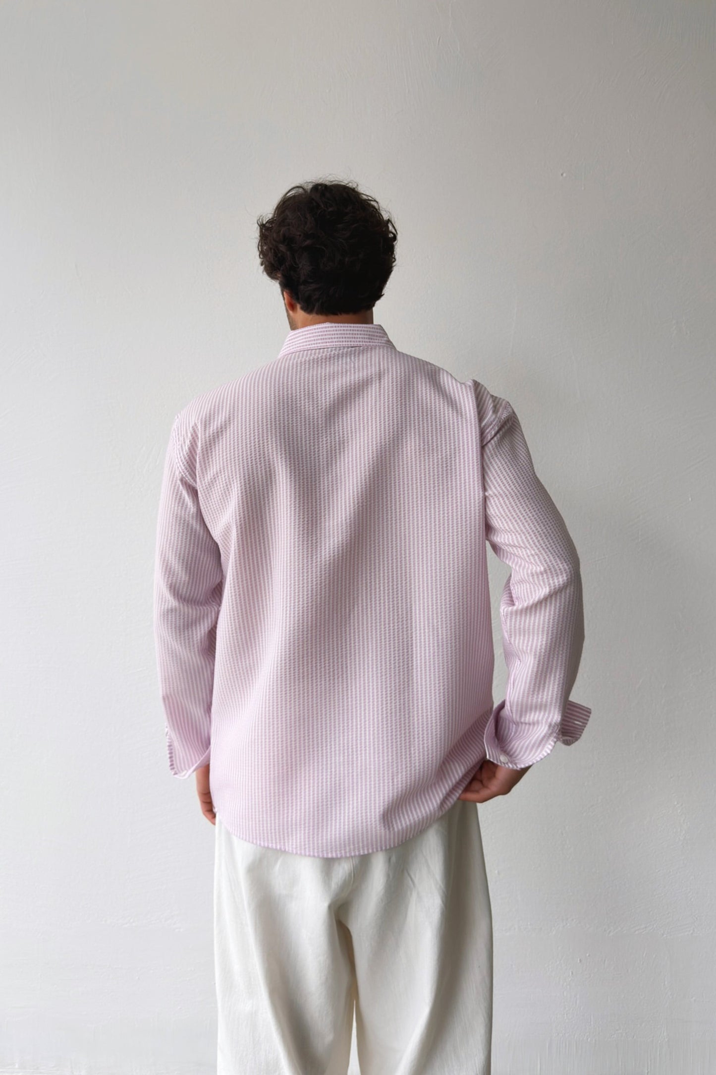 Solar Stripes Pink Waffle Striped Shirt