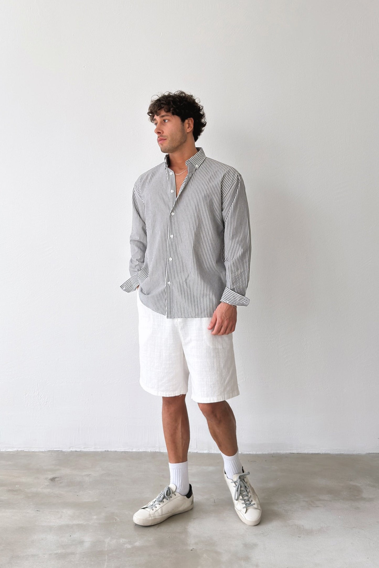 Solar Stripes Black Waffle Striped Shirt