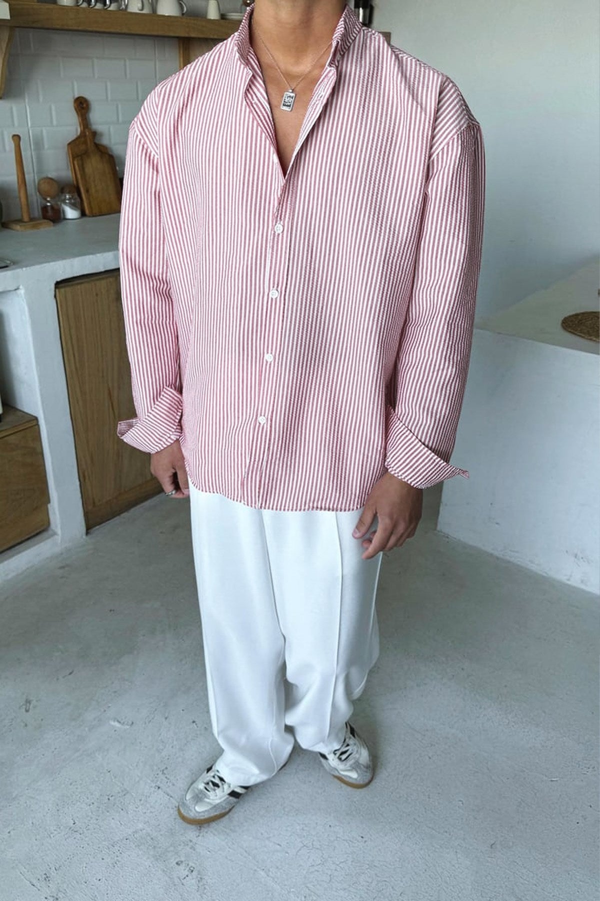 Solar Stripes Pink Waffle Striped Shirt