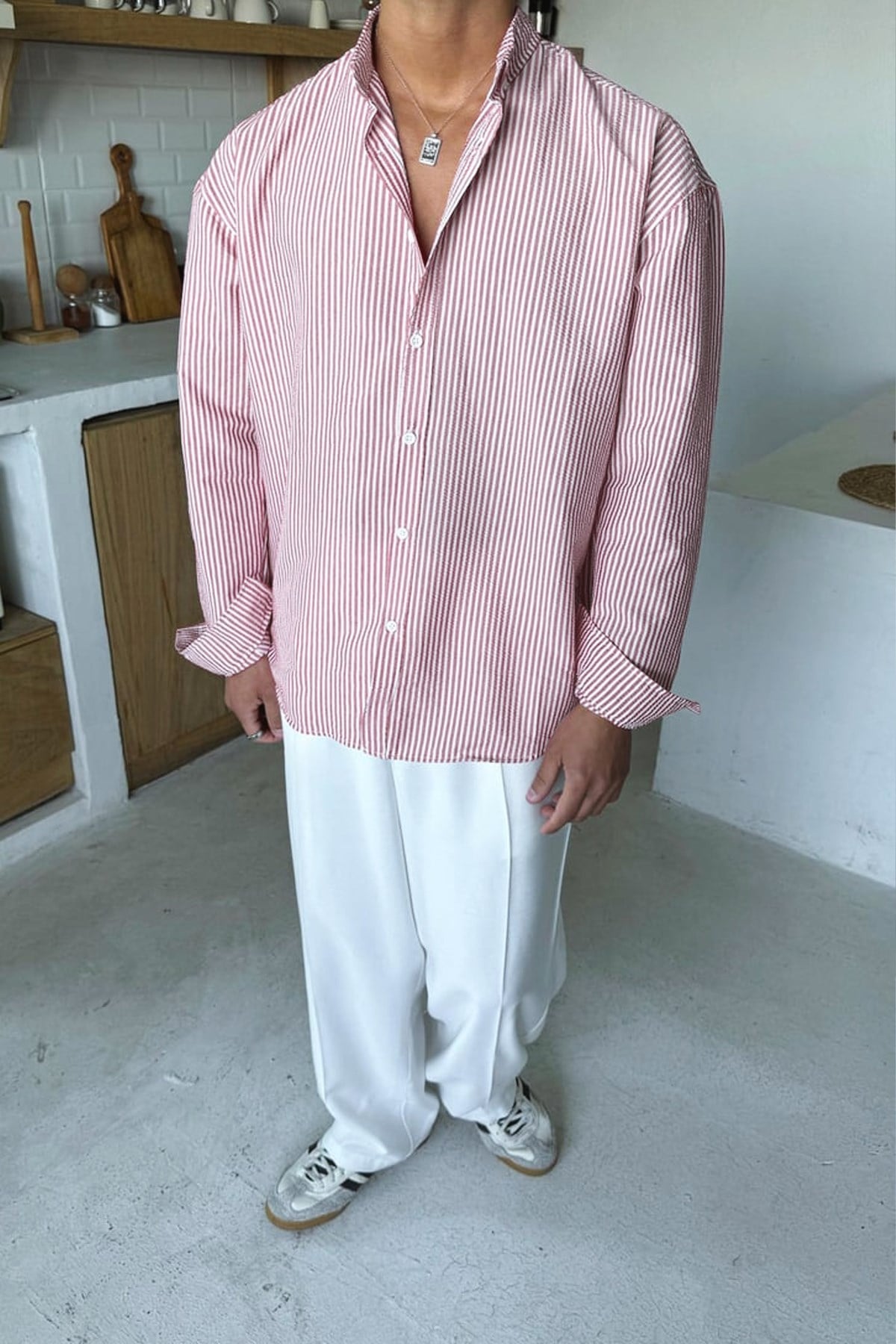 Solar Stripes Pink Waffle Striped Shirt
