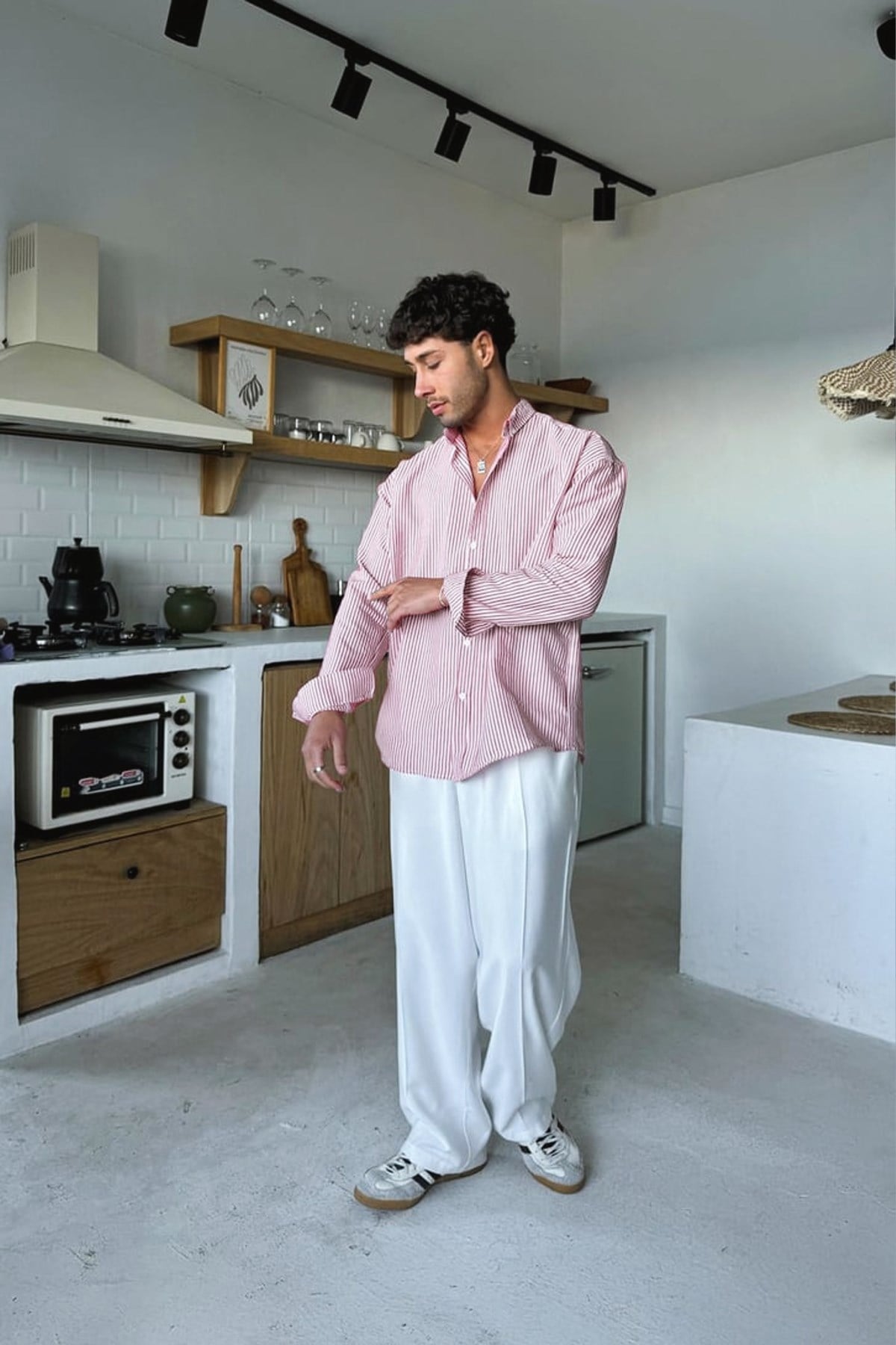 Solar Stripes Pink Waffle Striped Shirt