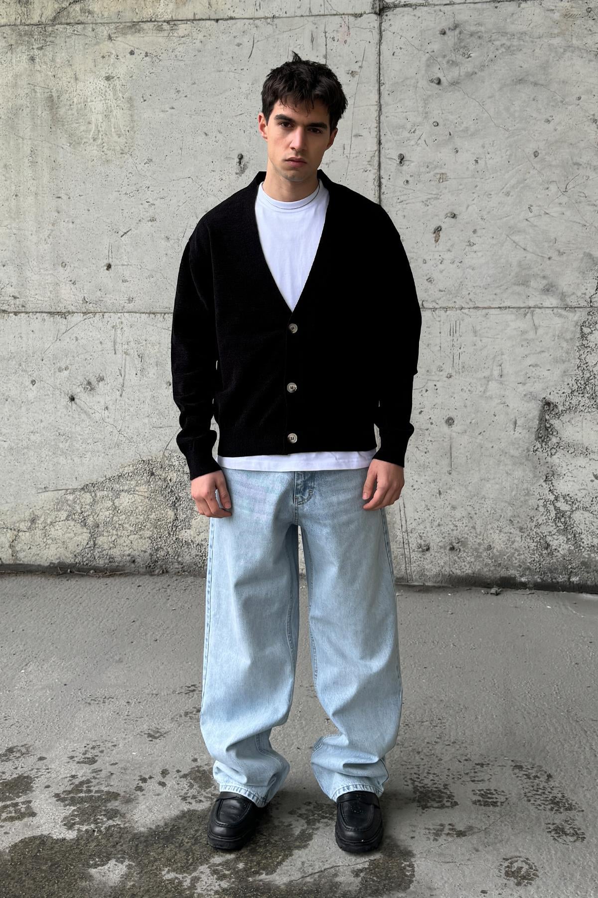 Fade Detail Baggy Jeans Ice Blue