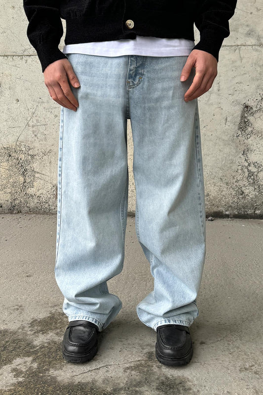 Fade Detail Baggy Jeans Ice Blue