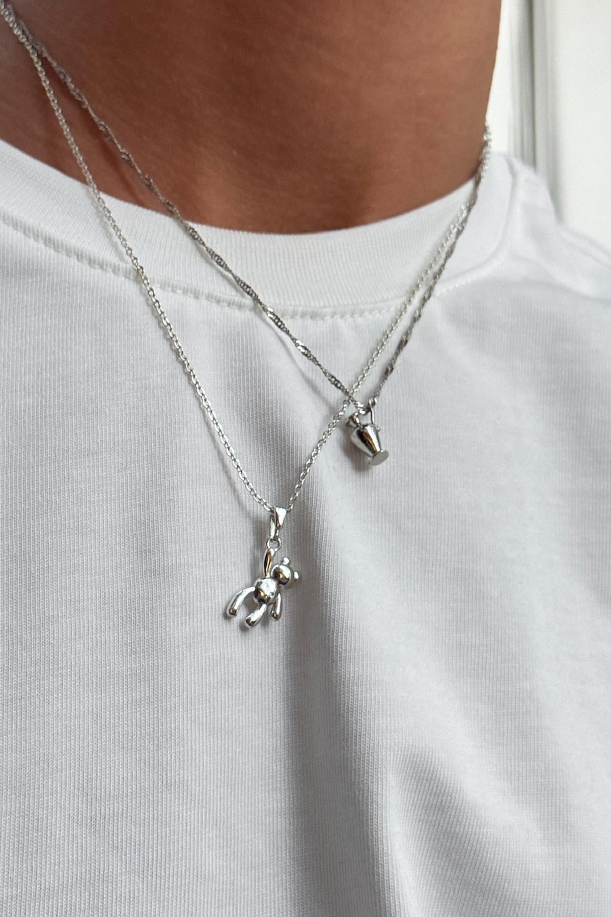 Teddy Necklace Silver