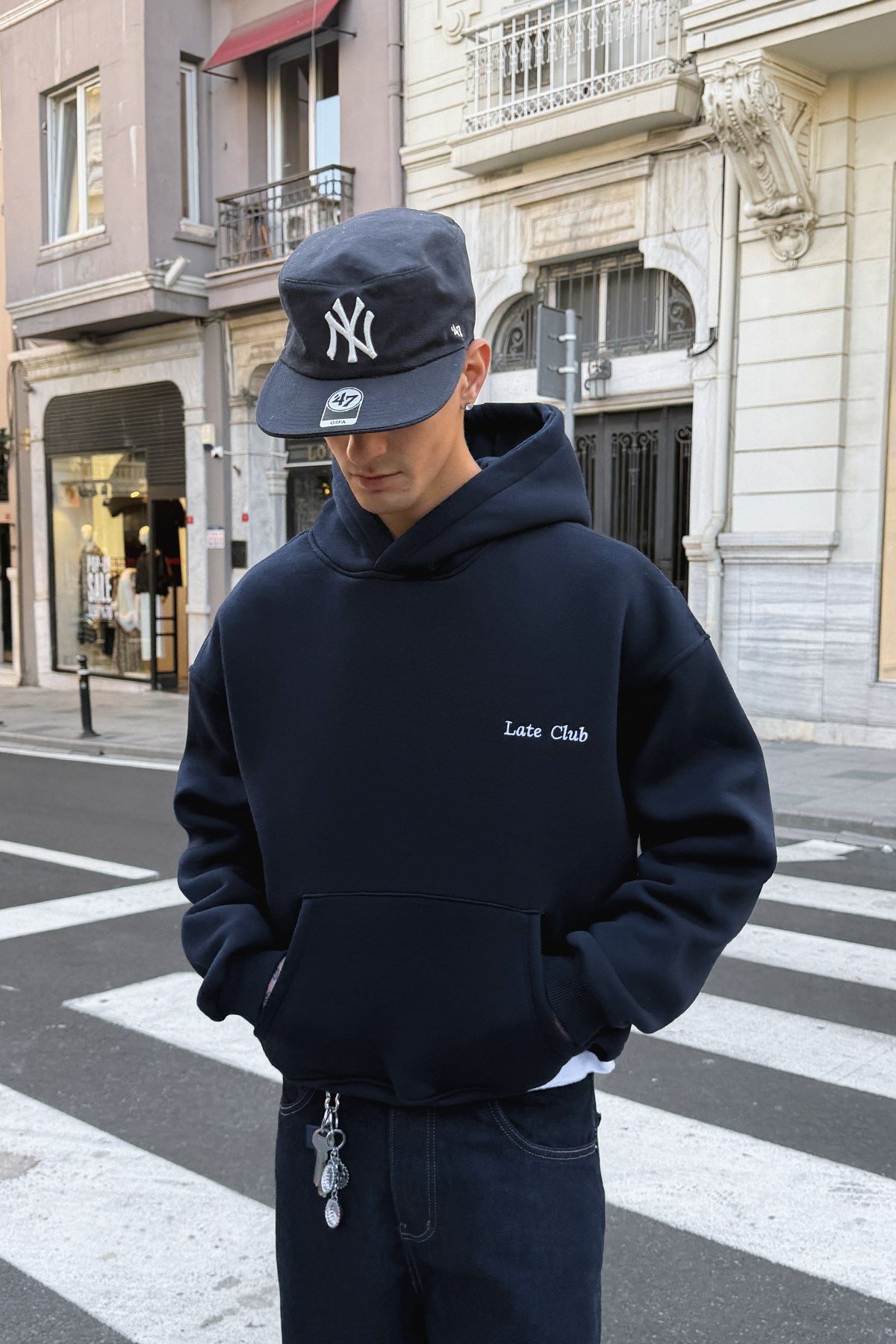 To Be Late Navy Blue Hoodie