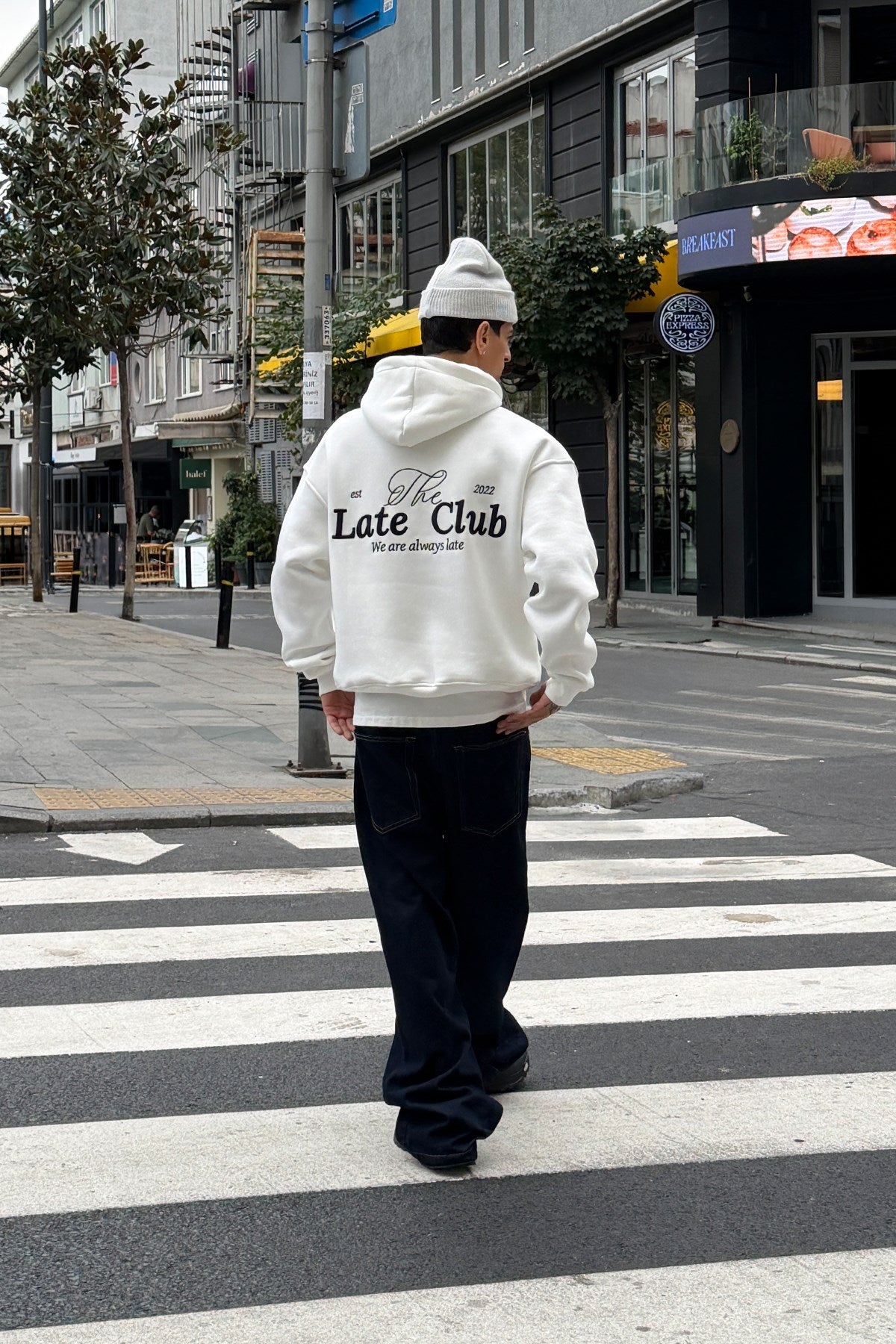 To Be Late White Hoodie