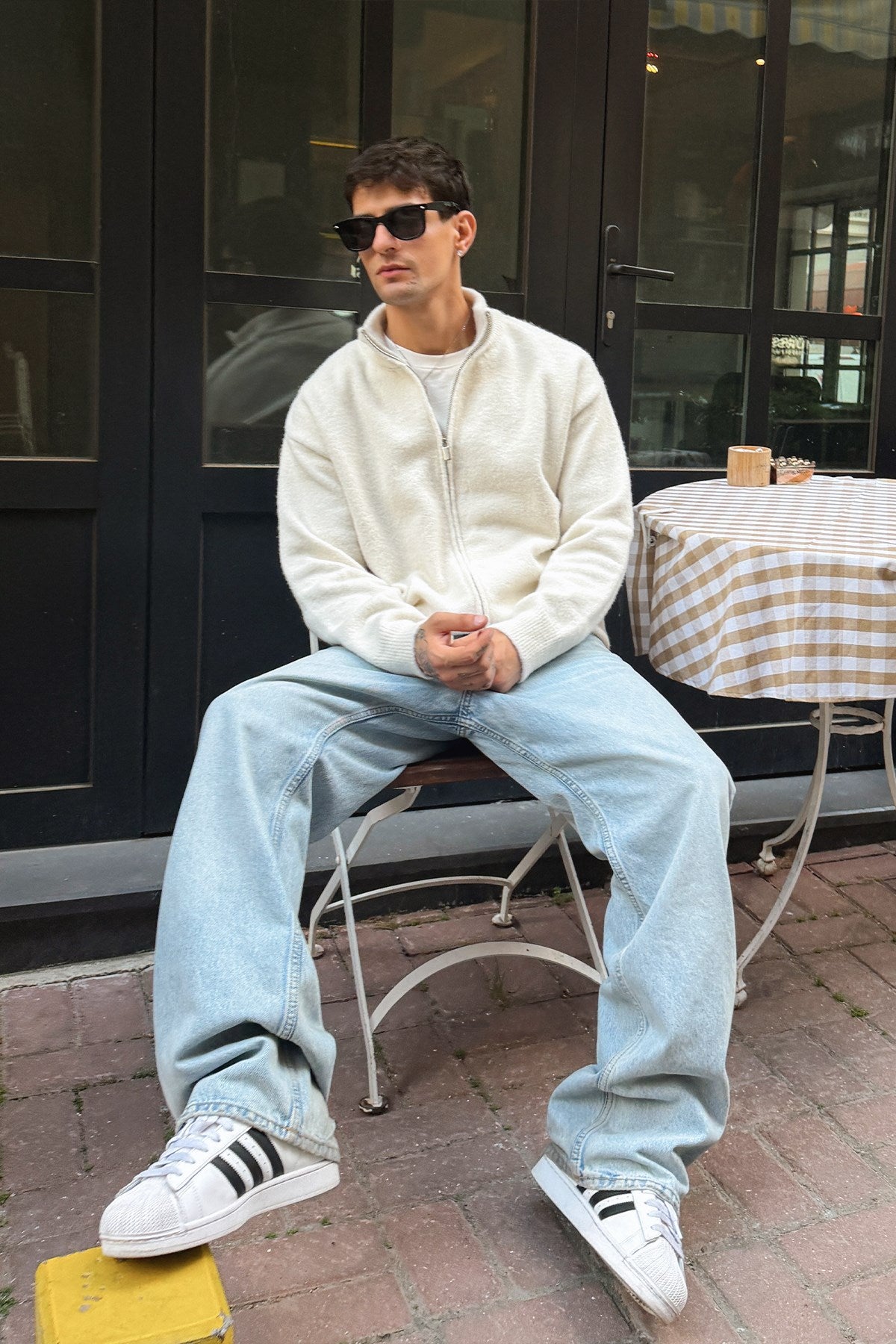Ecru Zip Knit