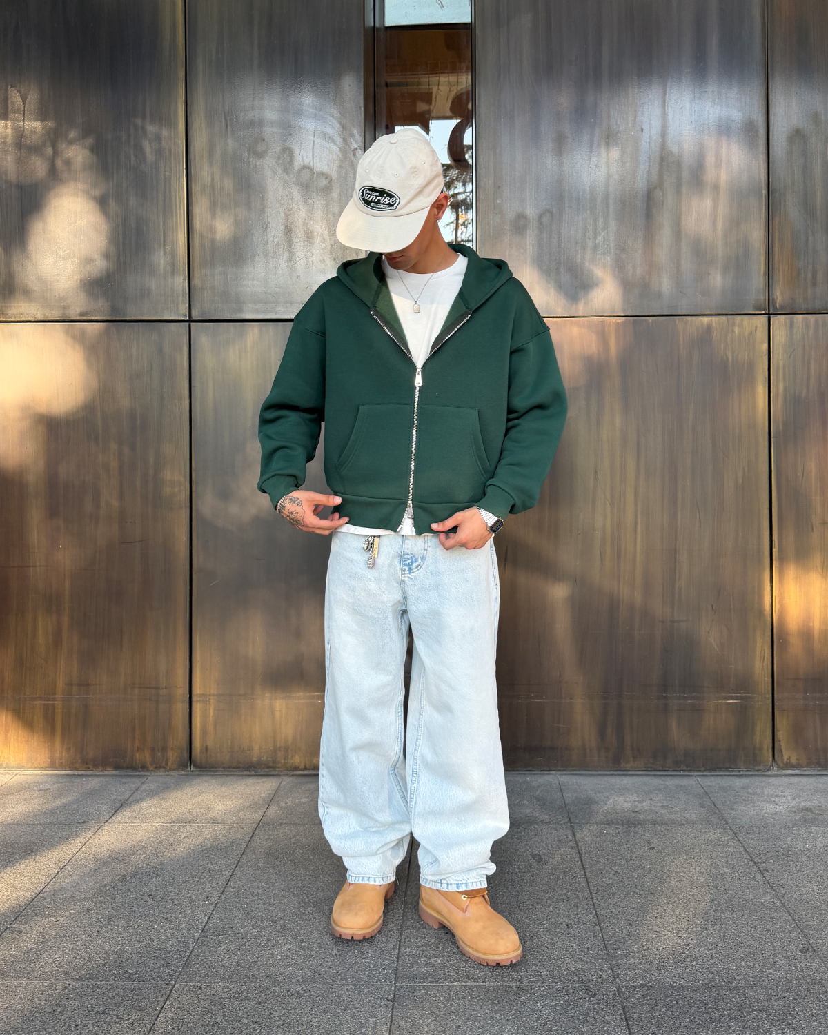Washed Night Blue Baggy Pants