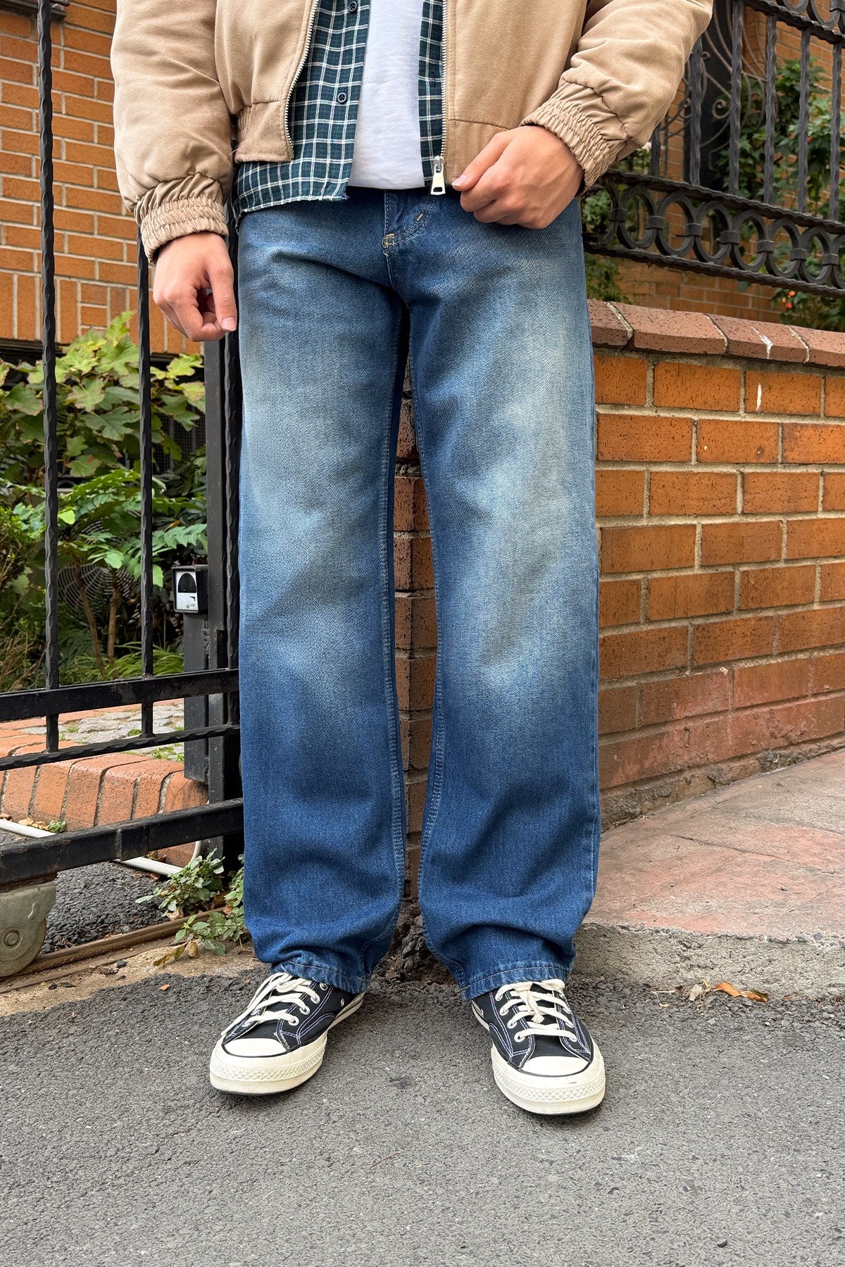 Washed Blue Regular Pants