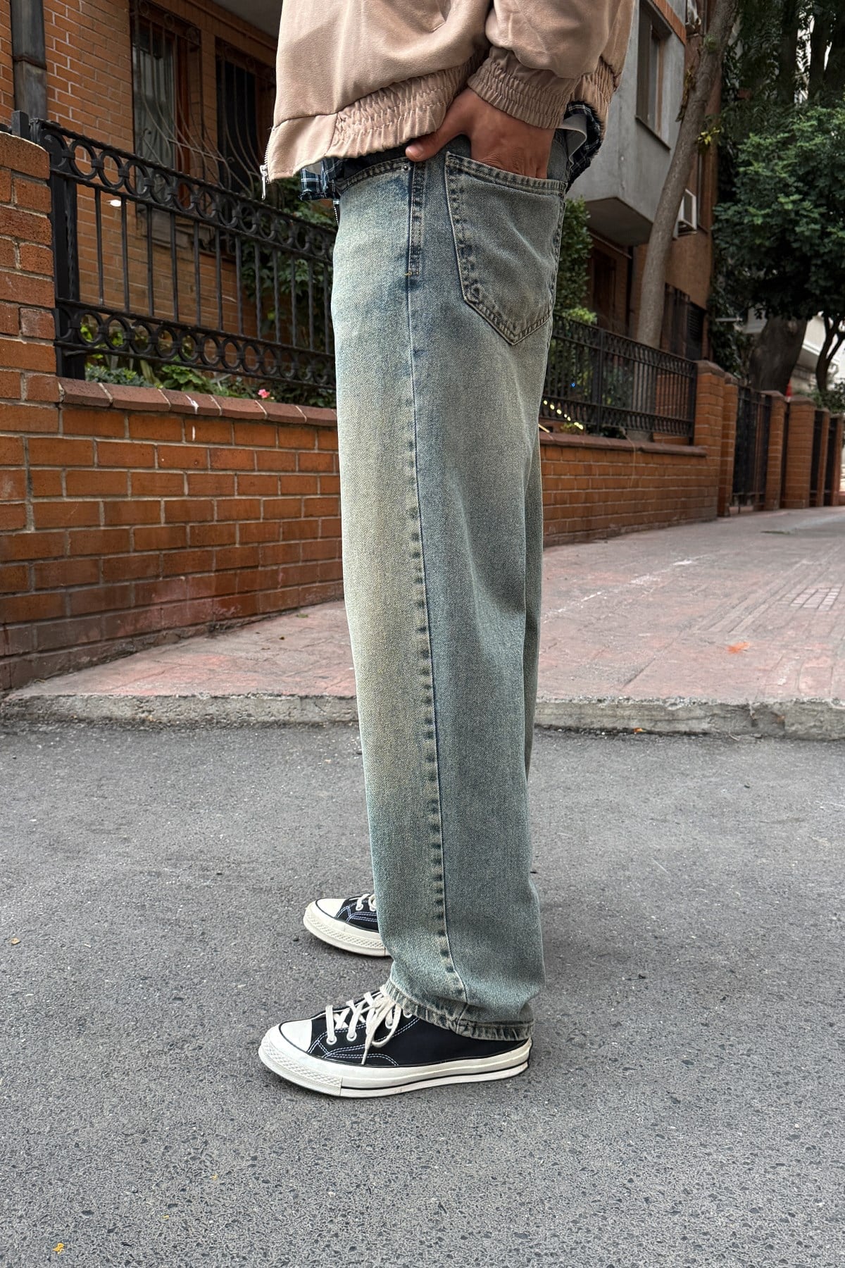 Washed Blue Regular Pants