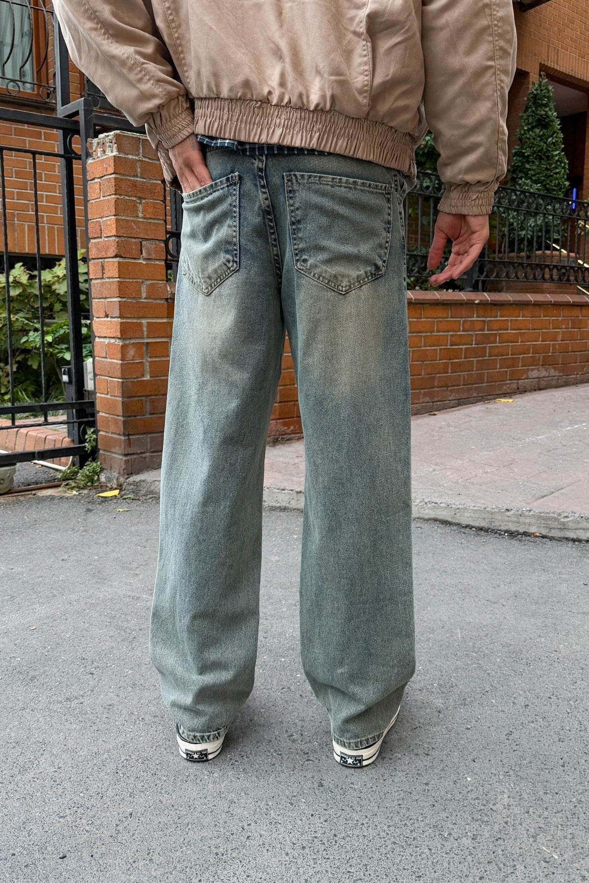 Washed Blue Regular Pants