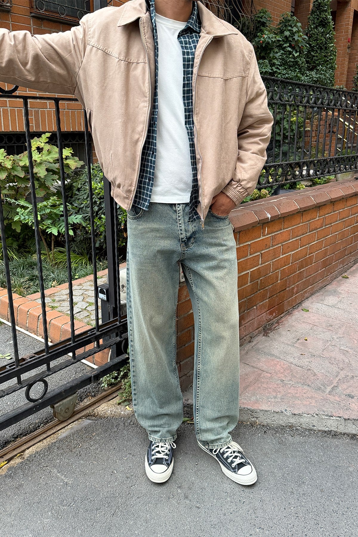 Washed Blue Regular Pants