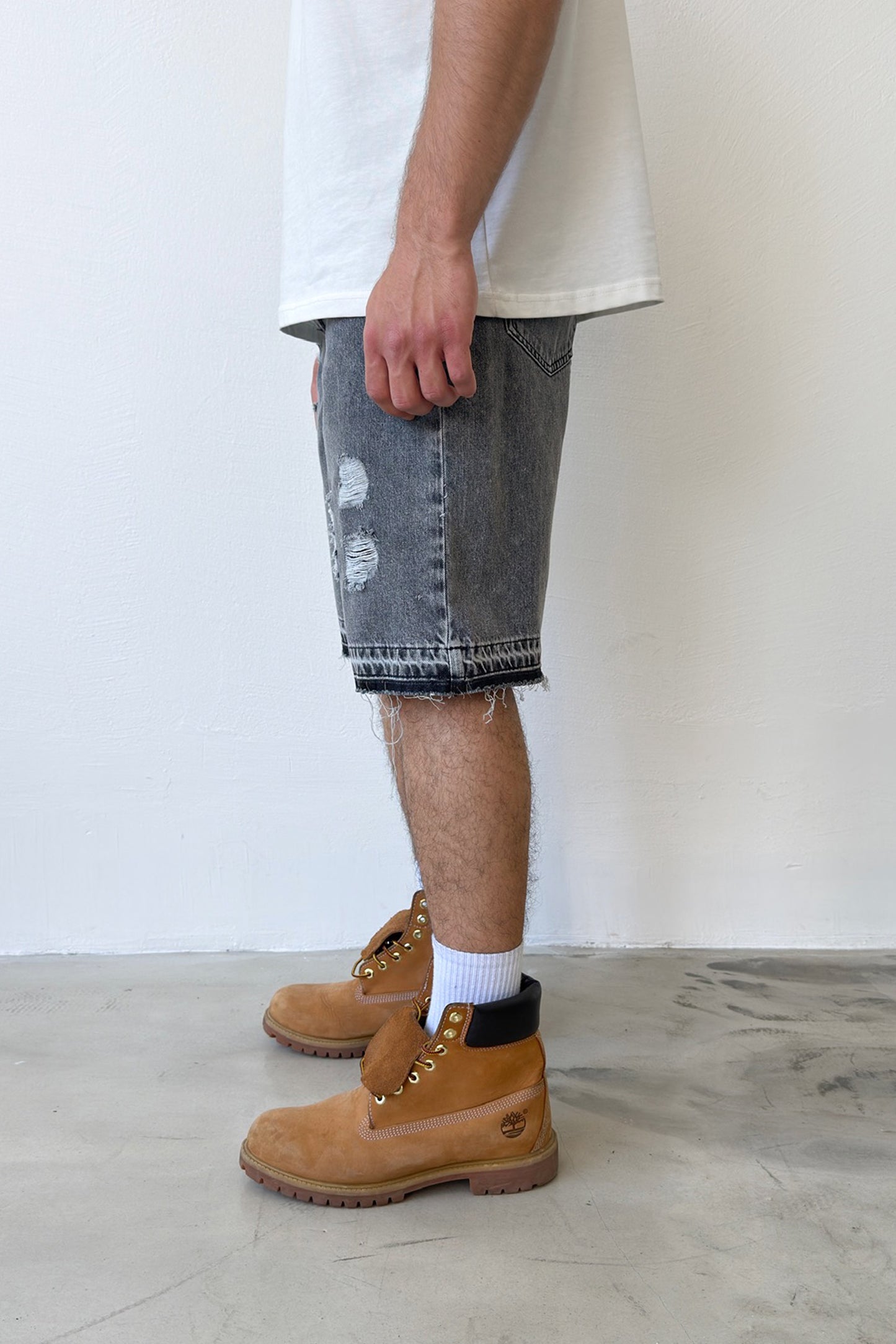 Distressed Denim Shorts